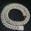 Bracelet cubain en argent 925 glacé Vvs Moissanite, Stock personnalisé, chaîne à maillons cubains en diamant scintillant, bijoux Hip Hop pour hommes