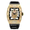 Zegarki szwajcarskie top zegarek ze ręką SKONE Space Time Men's Outdoor Sports Watch Nowy diament Hollow Skull Quar 2024