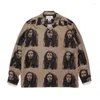 Men's T Shirts 23SS High Quality 1:1 WACKO MARIA Hawaiian Long Sleeve Shirt Men Women Full Of Tiger Print Casual Fashion