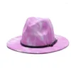 Baretten Wol Jazz Fedora Hoeden Casual Mannen Vrouwen Lederen Riem Lint Vilten Hoed Panama Trilby Formele Party Cap