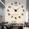 Wall Clocks 2024 Design moderne grande Horloge murale 3D bricolage horloges à Quartz montres de mode acrylique miroir autocollants salon décor à la maison Horloge