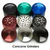 Concave SharpStone Grinders Fumer Herbal Spice Crusher 40 50 55 63mm Broyeur en métal 4 couches avec grattoir 6 couleurs Vaporisateur d'herbes sèches LL