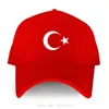 Ball Caps Turkey Turkiye Turkish Islamska muzułmańska flaga Crest Baseball Cap Men Cotton Hat Kobiet unisex szczyt