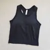 LU-011 To Street Yoga Tank Top Summer Sports Fitness Vest Padded Bra Rib Recerback Women's Gym Cloths One Piece 14