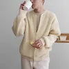 Pulls pour hommes Pull tricoté chaud Manteau sans col avec poches à glissière pour l'automne hiver