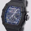 MenWatch Orologio da polso RM Richardmille Orologio da polso Serie Rm11-03 Black Knight Ntpt Macchina per il cronometraggio in fibra di carbonio Swiss Famous Cronografo RM1103