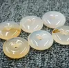 Pendant Necklaces Natural White Chalcedony Ping An Clasp Bracelet Necklace Loose Beads DIY Accessories 30mm Jewelry