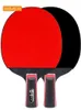 Bord Tennisracketar 2st Double Racket Färdiga par racket Nybörjare Set Barn och Student Racket Ping Pong Racket 240123