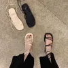 s verão sandálias femininas gladiador plataforma grossa sapatos planos moda cruz cinta sapato fahion cro