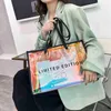 Bolsa de ombro transparente a laser Padrão de grande capacidade Padrão para a bolsa feminina Verão Bolsa de axila à prova d'água clara feminino268r