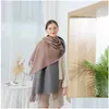 Scarves Warm Long And Wide Scarf With Tassels Classical Two Colors Solid Cloth Pashmina Drop Delivery Fashion Accessories Hats, Scarve Dh3Kv