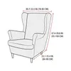 Housse de chaise à oreilles en polaire polaire, housse de fauteuil à dossier haut en élasthanne extensible, housse de canapé élastique antidérapante avec housse de coussin de siège 240119