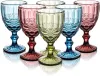 Vintage Wine Cocktail Glass Cups Golden Edge Multi kolorowe szklane przyjęcie weselne Zielona niebieska fioletowe różowe kielichy 10 uncji FY5509 0125