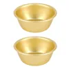 Ensembles de vaisselle 2 pièces bol de riz en verre bols de mélange d'or de voyage plat d'assaisonnement en aluminium stockage sain