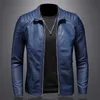 Erkek Ceketler Erkekler Ayakta Yaka Jacke Deri Motosiklet Ceket Menbomber Deri Coatfashion Trend Kişiselleştirilmiş Deri Kış Giyim J240125