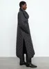 Women's Trench Coats Totem Polyester Coat X-long Cardigan ANNEC Series Turn Down Collar Argyle Women