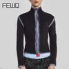 Men's Sweaters FEWQ High Street Knitted Sweater Paint Graffiti Old Slim Fit T-shirt Ins Lazy Style 2024 Fashion Tops Pullover 9C3482