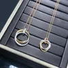 trinity necklace for women designer diamond for man three colour Gold plated 18K T0P quality luxury brand designer anniversary gift premium gifts with box 003