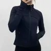 Yoga kläder långärmad beskuren sportjacka LU-38 Kvinnor Zip Fitness Winter Warm Gym Top ActiveWear Running Coats Workout Clothes Woman 44
