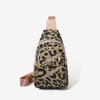 Hüfttaschen, klassische Modetaschen, Polyesterfutter mit personalisiertem Doppelreißverschluss, Leopardenmuster, einzelne Schulter-Crossbody-Brusttasche