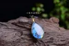 Decorative Figurines Natural Elongated Stone Water Drop Oval Glitter Ring Pendant DIY Inlaid Wound Wire Braided Rope Training Bare