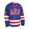 Vintage 1980 Team USA Hockey Jerseys 21 Mike Eruzione 30 Jim Craig 17 Jack Ocallahan podwójny numer nazwy w magazynie 76