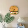 Zegary ścienne Cartoon Creative Burger Decoration Clock Restauracja Fast Food Fried Chicken Shop Silent