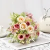 Dekorativa blommor 5 gaffel 8 huvud Artificial Flower Bouquet Nordic Mona Rose Wedding Home Decoration Scene Props Fake