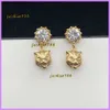 Stud Women Fashion Earrings Animal Retro Earring With Diamonds Designer Jewelry Womens Ear Studs Gold Color High Quality For Party 2024 Gift Q240125