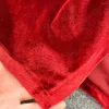 Robes décontractées Senior Sense Tempérament rétro Taille d'épaule unique Show Robe de queue mince Velvet Shining Slit