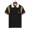 Herren-Poloshirt, Designer-Polohemden für Herren, modischer Fokus, Stickerei, Schlange, Strumpfband, kleine Bienen, Druckmuster, Kleidung, Kleidung, T-Shirt, schwarz-weißes Herren-T-Shirt 864