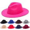 Bérets Mode Femmes Hommes Large Bord Robe De Laine Danse Party Jazz Cap Fedora Chapeau Panama Cowboy