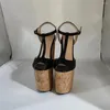 Sandálias DIZHUANG Sapatos Sandálias femininas sexy de salto alto. Cerca de 20 cm de altura do salto. Sapatos de verão com cunhas. Tamanho34-46