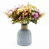 Vases de roses de thé multicolores, fausse verdure florale, accessoires de décoration de maison, fausses marguerites, plantes en plastique, fleurs artificielles décoratives de mariage, bon marché, YQ240125