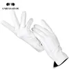 Fashion white leather gloves women Genuine Leather White gloves sheepskin Short comfortable Women's gloves warm lining-2226D 240125