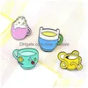 Pins Brooches Creative Cartoon Character Coffee Cup Brooch Game Robot Finn Jake Bmo Bubble Princess Star Moon Mug Friend Badge Gift Dhalm