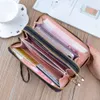 New Purse Women's Long Double Zipper Clutch Bag Fashion Print Large Capacity Double Layer Money Clip Change Mobile Phone Bag