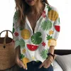 여성용 블라우스 패션 트렌드 셔츠 과일 3D 인쇄 캐주얼 독특한 스타일 여름