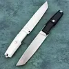 Ny T4000s Survival Straight Knife N690 titanbeläggning Tanto Blade Full Tang Gummiplasthandtag Fixade bladknivar med nylonhölje