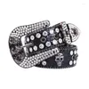 Ceintures Punk Cranial Bone Boucle Ceinture pour robe taille brillante large dames manteau formel