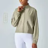 Lu-326 Veste pour tenues de Yoga vêtements de course Fitness haut veste femme fermeture éclair loisirs amples séchage rapide chemisier de sport à manches longues Cas 76