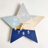 Orologi da parete Nordic Creative Home Design geometrico blu Stella a cinque punte Orologio muto Orologio da parete per bambini