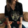 Blouses pour femmes - Sélectionner des dames décontractées de chemise à manches longues tempérament de mode 3D Impression simple et apparente