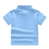 T-shirts Polo d'été pour garçons et filles, couleur unie, hauts élégants en coton de qualité, vêtements pour enfants, 240119