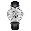 New watch men's transparent hollow imitation mechanical belt quartz