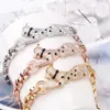 Nieuw ontworpen mode luxe cheetah armband vrouwen mannen dikke ketting punk armband zilver volledige diamanten ketting oorbel designer sieraden lie-6021004