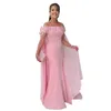 Платья для матери Элегантные розовые платья для матери невесты с 3D цветочными аппликациями с открытыми плечами Длинное свадебное платье для гостей на заказ Wo Otkxz