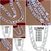 Chaînes Solide 925 Sterling Sier Collier pour hommes classique 12mm chaîne cubaine 18-30 pouces charme haute qualité bijoux de mode goutte de mariage Dh0GH