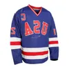 Vintage 1980 Team USA Hockey Jerseys 21 Mike Eruzione 30 Jim Craig 17 Jack Ocallahan Double Stitched Namnnummer i ST 76