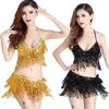 Scene Wear Belly Dancing Costume Performance Set Sequin Glitter Party Cosplay Carnival Outfits Show Bh Hip Scarf Wrap kjol